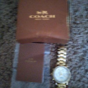 Coach Watch Ladies Gold with Crystal Trim